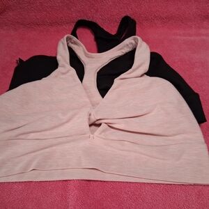 Victoria's Secret Pink & Black Sports Bra Duo
